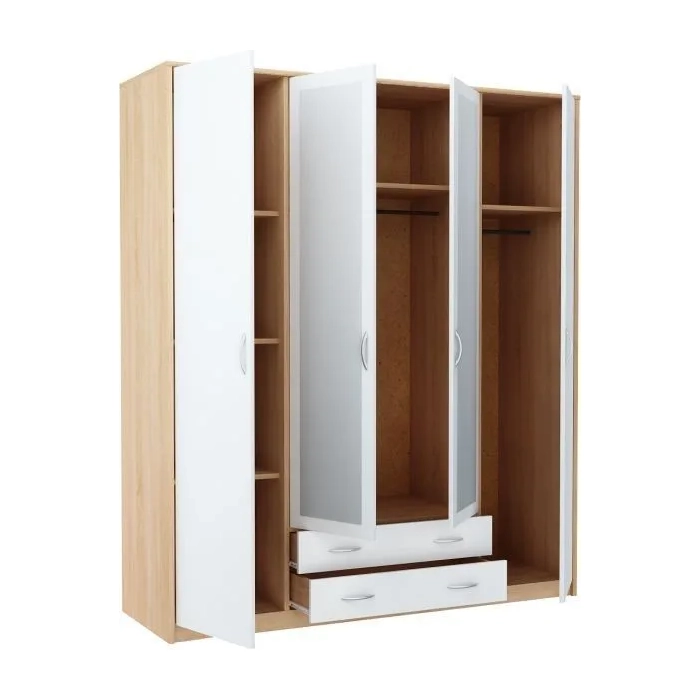 Szafa 08 - 168 cm  Biała - Dąb Sonoma - 3 kolory