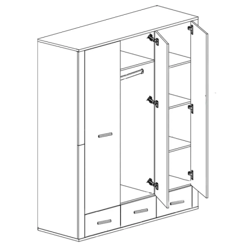 GRESS Szafa 3d3s dąb sonoma MDF