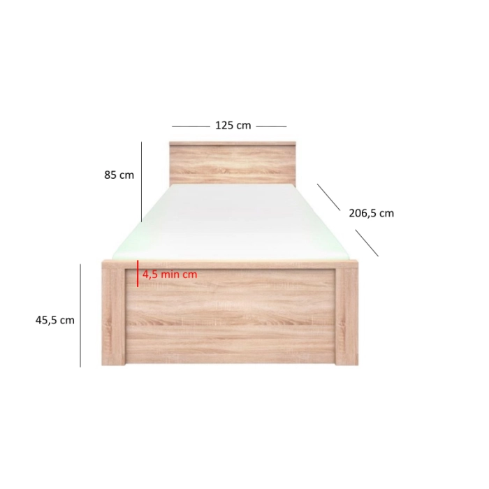 Łóżko 120x200 TOP MIX stelaż dąb sonoma