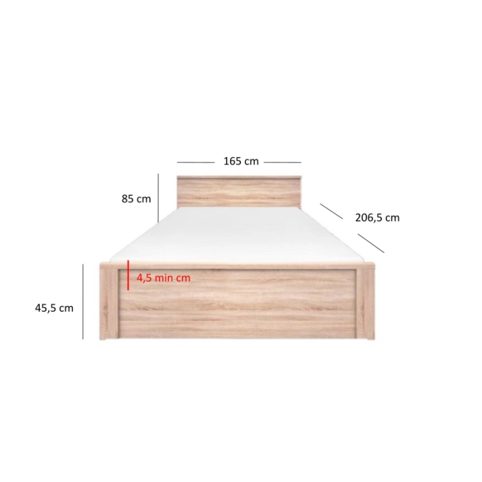 Łóżko 160x200 TOP MIX stelaż dąb sonoma
