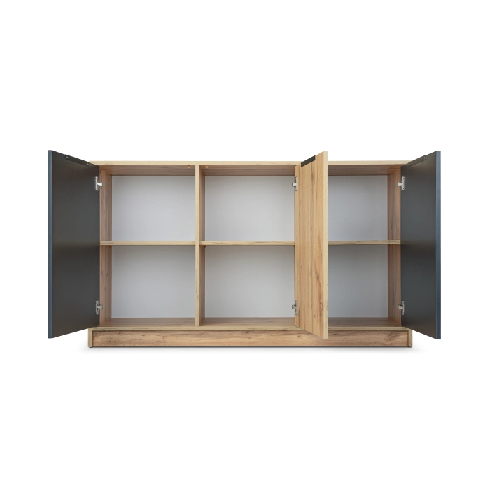 Komoda Bali D3 lux 138 wotan czarna lamele