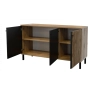 Komoda London 3D 150 cm , komoda lamele wotan czarna
