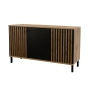 Komoda London 3D 150 cm , komoda lamele wotan czarna