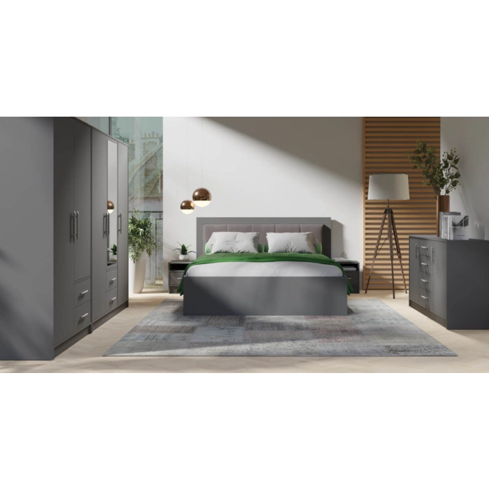 SMART Komoda duża 140 cm dąb antracyt