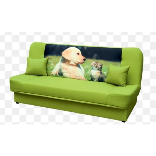 Wersalka Motyw Pies z Kotem Foto sprężyny Bonel 120x198